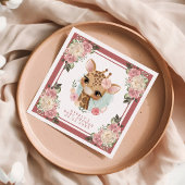 Serviette En Papier Douce Fête de Naissance de Fille à l'Aquarelle de