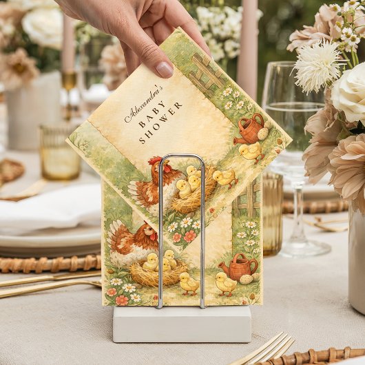 Serviette En Papier Douce Fête de Naissance de Petits Poulets de Ferme
