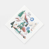 Serviette En Papier Douce Fête de Naissance d'Hiver d'Ours Polaire (Coin)