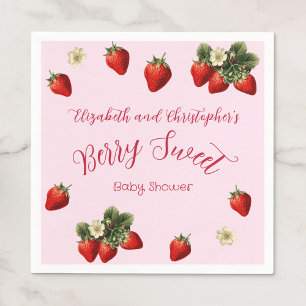 Serviette En Papier Douce Fête de Naissance Fille au thème de Fraise R