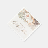 Serviette En Papier Douce Florale Pâle Herbe de Pampas Baptême de Mari (Coin)