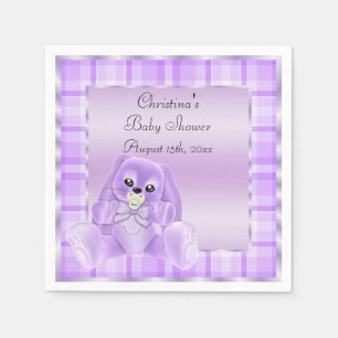 Serviette En Papier Douce Lavande Douce Ourson à Oreilles Tombantes Ba