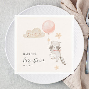 Serviette En Papier Douce Lessive Douce Fête de Naissance Raton Laveur