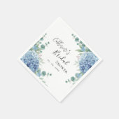 Serviette En Papier Douce Mariage Floral Fleurs d'Hydrange Bleu (Coin)