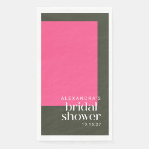 Serviette En Papier Douce Mariage Groovy Rose Vert Personnalisé