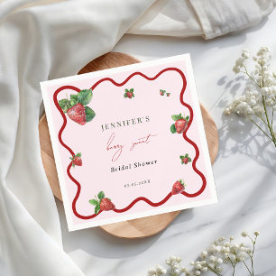Serviette En Papier Douce Mariée aux Fraises Fête de Fiançailles aux F