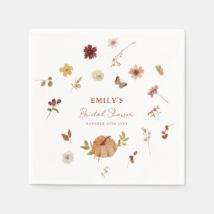 Serviette En Papier Douce Mariée Fleur Sauvage Citrouille