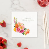 Serviette En Papier Douce Mariée Fleurs de Coquelicots Roses Vibrants (En situation)