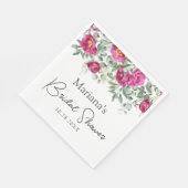 Serviette En Papier Douce Mariée Fleurs Vertes Roses (Coin)