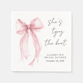 Serviette En Papier Douce Mariée Rose Chic Fête de Mariage (Devant)