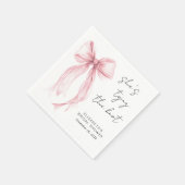 Serviette En Papier Douce Mariée Rose Chic Fête de Mariage (Coin)