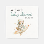 Serviette En Papier Douce Ourson Astronaute Garçon Baby Shower (Devant)
