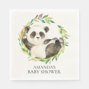 Serviette En Papier Douce Panda Ours Baby shower neutre serviettes