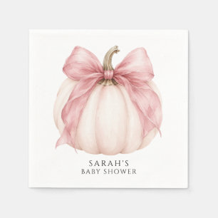 Serviette En Papier Douce petite citrouille et bébé à l'arc rose Baby