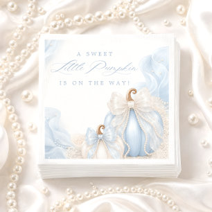 Serviette En Papier Douce petite citrouille noeud bleu Baby Shower