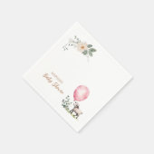 Serviette En Papier Douce Petite Lampe Rose Floral (Coin)