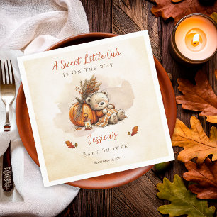 Serviette En Papier Douce petite oursonne d'automne ours en peluche Ba