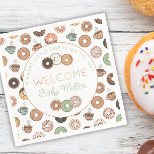 Serviette En Papier Douce petite personnalisée pour Baby Shower Donuts