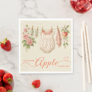 Serviette En Papier Douce petite pomme Baby Shower Bébé rustique d'a
