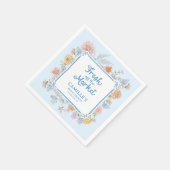 Serviette En Papier Douce Réception de Mariage Bleu Frais du Marché (Coin)