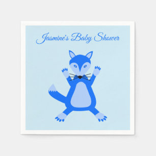 Serviette En Papier Douce Renarde Bleue Personnalisée Baby Shower