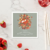 Serviette En Papier Douce Renarde de la Forêt Bébé Sprinkle / Shower (En situation)