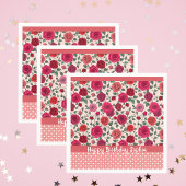 Serviette En Papier Douce Roses Roses Roses Roses Personnalisées