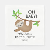 Serviette En Papier Douce Sloth OH BÉBÉ Baby shower papier serviettes (Devant)