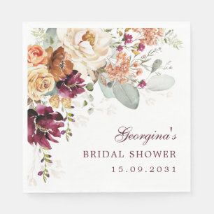 Serviette En Papier Douce Tendance Terracotta Fête de Mariage Bohème