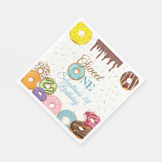 Serviette En Papier Douce Un Premier Anniversaire |Personnalisé (Coin)