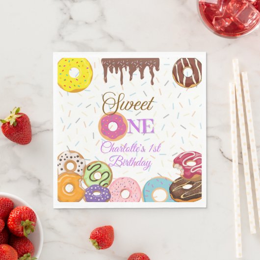 Serviette En Papier Douce Un Premier Anniversaire | Personnaliser (En situation)