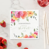 Serviette En Papier Douces pivoines roses orange printanières pour une (En situation)