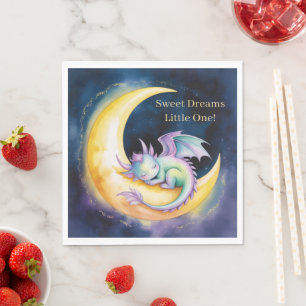 Serviette En Papier Douces Rêves Dragon et Demi-Lune Baby Shower