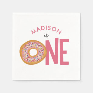 Serviette En Papier Douceur Colorée Donuts Un Premier Anniversaire