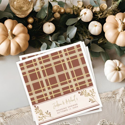 Serviette En Papier Douceur d'automne, plaid mariage et douche de love