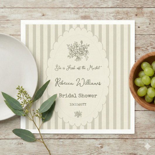 Serviette En Papier Douceur de Marché Frais Vert Sauge Mariage Shower