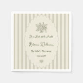 Serviette En Papier Douceur de Marché Frais Vert Sauge Mariage Shower (Devant)