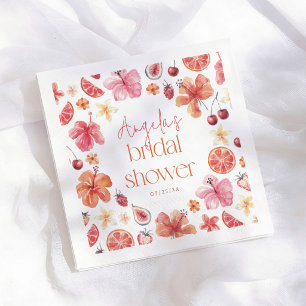 Serviette En Papier Douceur de mariage florale orange Citrus