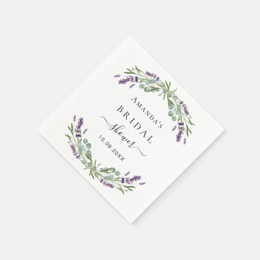 Serviette En Papier Douceur de mariage lavande eucalyptus verdure (Coin)