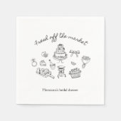 Serviette En Papier Douceur du marché Mariage doucement croqué fait à  (Devant)