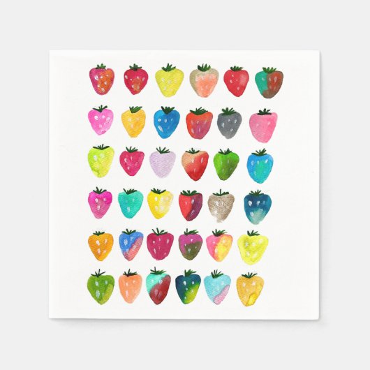 Serviette En Papier Douceur fraise mignonne aquarelle de fruit mignon (Devant)