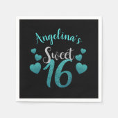 Serviette En Papier Douceur personnalisée 16 Anniversaire Parties scin (Devant)