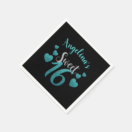 Serviette En Papier Douceur personnalisée 16 Anniversaire Parties scin (Coin)