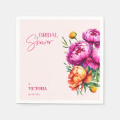 Serviette En Papier Douceur rose magenta pêche élégant shower de maria (Devant)