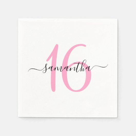 Serviette En Papier Douceur rose personnalisée 16 (Devant)