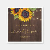 Serviette En Papier Douche à nuptiale à fleurs rustiques (Devant)