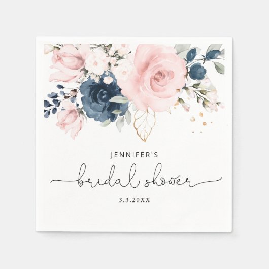 Serviette En Papier Douche à nuptiale rose pâle (Devant)