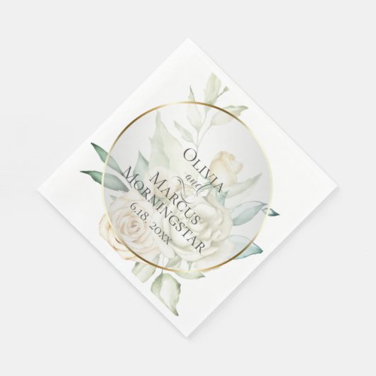 Serviette En Papier Douche | Aquarelle bleu pâle Roses (Coin)