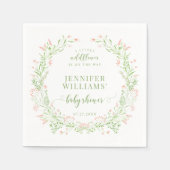 Serviette En Papier Douche bébé fleur sauvage verte rousse (Devant)