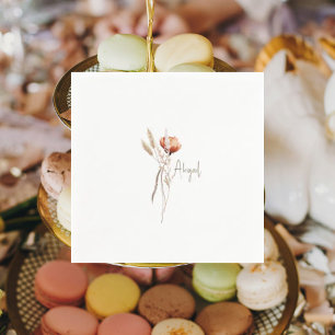 Serviette En Papier Douche Botanique Séchée Boho Personnalisée